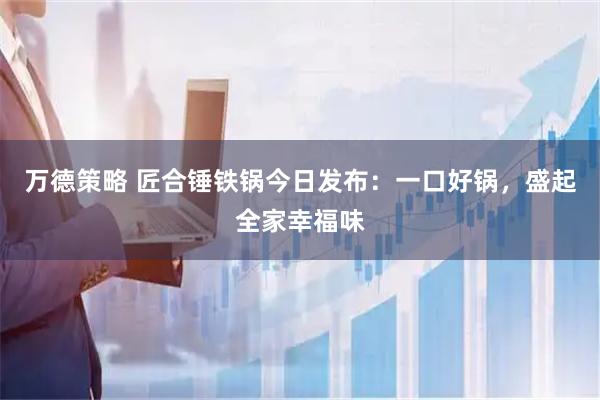 万德策略 匠合锤铁锅今日发布:一口好锅,盛起全家幸福味
