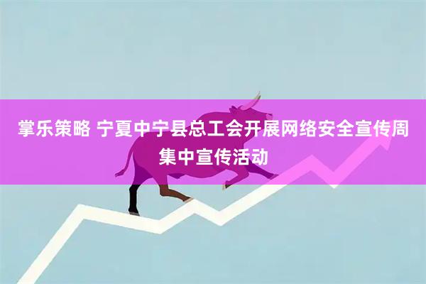 掌乐策略 宁夏中宁县总工会开展网络安全宣传周集中宣传活动